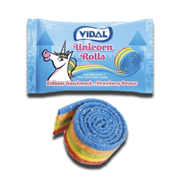 Vidal Unicorn Rolls Strawberry 19g