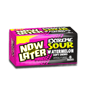 Now and Later Long Lasting Chews Extreme Sour Watermelon 6' 26g Now and Later Long Lasting Chews Extreme Sour Watermelon 6' 26g