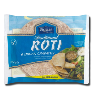 Nishan Traditional Roti 6 Chapattis 350g Nishan Traditional Roti 6 Chapattis 350g