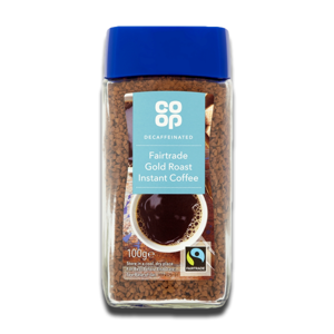 Coop Coffee Decaffeinated Instant Gold Roast Fairtrade 100g Coop Coffee Decaffeinated Instant Gold Roast Fairtrade 100g