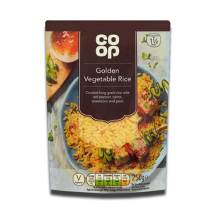 Coop Rice Vegetable Golden Carrot Sweetcorn and peas 250g Coop Rice Vegetable Golden Carrot Sweetcorn and peas 250g