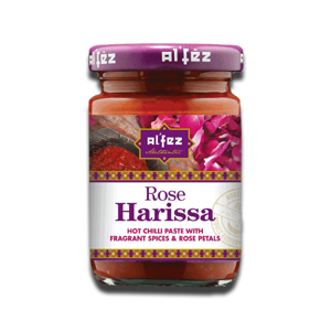 Al'fez Harissa Rose Hot Chilli Paste Spices & Rose Petals 95g Al'fez Harissa Rose Hot Chilli Paste Spices & Rose Petals 95g