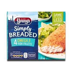 Young's Simply Breaded Omega 3 4 Fish Fillets 400g