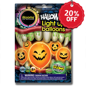 Illooms 5 Halloween Pumpkin Light Up Balloons Illooms 5 Halloween Pumpkin Light Up Balloons