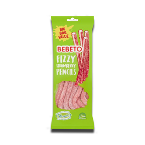 Bebeto Fizzy Strawberry Pencils 220g Bebeto Fizzy Strawberry Pencils 220g