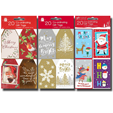 Giftmaker 20 Co-ordinating Gift Tags 4 Designs Mettalic String