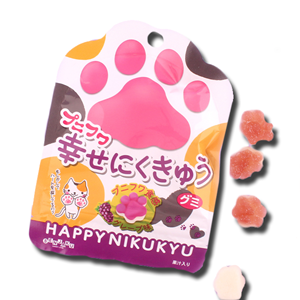 Senjaku Punifuwa Happy Nikukyu Cat or Dog Paw Gummies Grape 30g