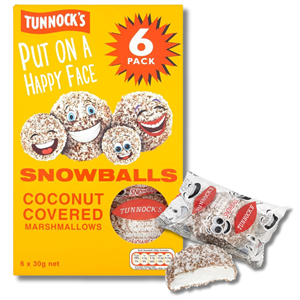 Tunnock's Snowballs Coconut Covered Marshmallows 6x30g