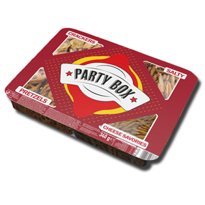 Party Box Crackers Pretzels Cheese Snacks 340g