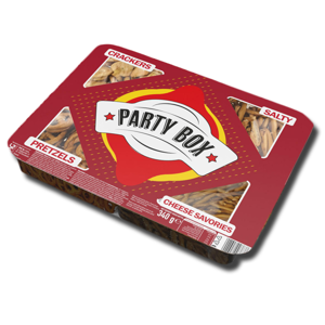 Party Box Crackers Pretzels Cheese Snacks 340g Party Box Crackers Pretzels Cheese Snacks 340g