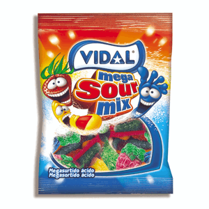 Vidal Mega Sour Mix Plastic Box 200g Vidal Mega Sour Mix Plastic Box 200g