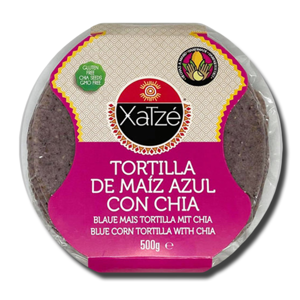 Xatzé Blue Corn Tortilla -  Azul con Chia 15cm  500g