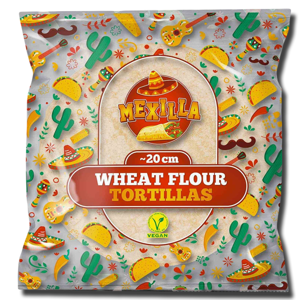 Mexilla Giant Tortillas Wheat Flour 30cm 18x80g Mexilla Giant Tortillas Wheat Flour 30cm 18x80g