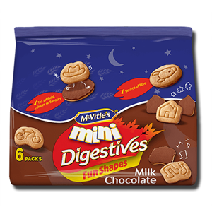McVitie's Mini Digestives Milk Chocolate Fun Shapes 6 Packs 114g