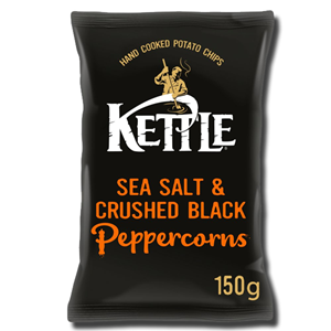 Kettle Potato Chips Sea Salt Crushed Black Peppercorns 150g
