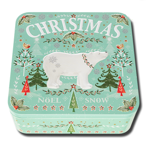 Farmhouse Biscuits Toffee Christmas Polar Bear Tin 250g
