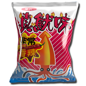 Hua Yuan Squid Shaped Cracker Spicy 60g