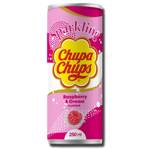 Chupa Chups Sparkling Soda Rasperry & Cream Flavour 250ml Chupa Chups Sparkling Soda Rasperry & Cream Flavour 250ml