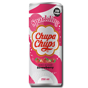 Chupa Chups Sparkling Soda Zero Sugar Strawberry Flavour 250ml