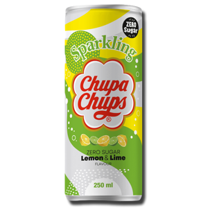 Chupa Chups Sparkling Soda Zero Sugar Lemons & Lime Flavour 250ml Chupa Chups Sparkling Soda Zero Sugar Lemons & Lime Flavour 250ml