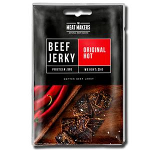 The Meat Makers Beef Jerky Original Hot 25g The Meat Makers Beef Jerky Original Hot 25g