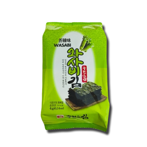 Kwangcheon Wasabi Flavoured Seaweed Layers 4g