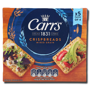 Carr's Crispbread Mixed Grain 5 Pack 190g Carr's Crispbread Mixed Grain 5 Pack 190g