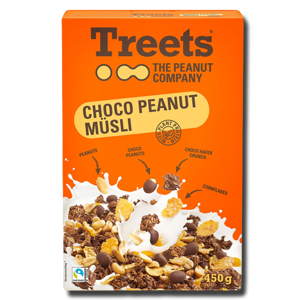Treets The Peanut Company Chocolate Peanut Muesli 450g Treets The Peanut Company Chocolate Peanut Muesli 450g