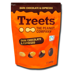 Treets Dark Chocolate & Espresso Covered Peanuts 140g Treets Dark Chocolate & Espresso Covered Peanuts 140g
