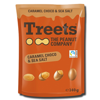 Treets Milk Chocolate Caramel & Sea Salt Covered Peanuts 140g