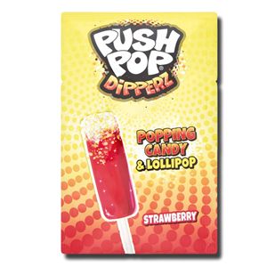 Push Pop Dipperz Strawberry Popping Candy & Lollipop 12g