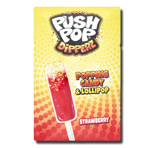 Push Pop Dipperz Strawberry Popping Candy & Lollipop 12g Push Pop Dipperz Strawberry Popping Candy & Lollipop 12g