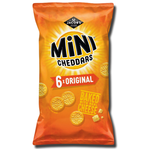 Jacob's Mini Cheddars Original Multipack Snacks 6x25g Jacob's Mini Cheddars Original Multipack Snacks 6x25g