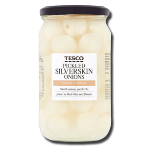 Tesco Pickled Silverskin Onions 440g Tesco Pickled Silverskin Onions 440g
