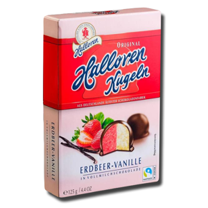 Halloren Kugeln Strawberry Vanilla Marshmallow Chocolate 125g Halloren Kugeln Strawberry Vanilla Marshmallow Chocolate 125g