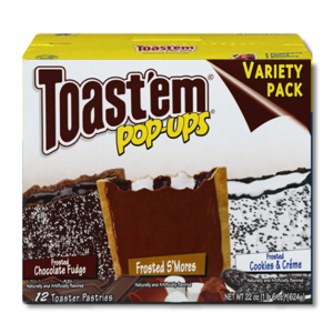 Toast'em Pop-Ups 12 Variety Chocolate Fudge, S'Mores, Cookies & Creme 576g Toast'em Pop-Ups 12 Variety Chocolate Fudge, S'Mores, Cookies & Creme 576g