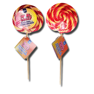 Funlab Swirl Lolly Banana & Strawberry 80g Funlab Swirl Lolly Banana & Strawberry 80g