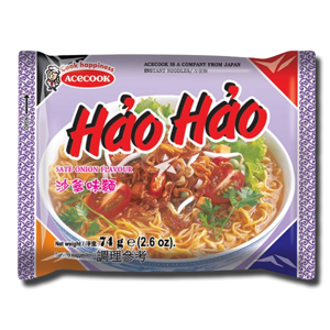 Acecook Hao Hao Instant Noodle Saté Onion Flavour 74g Acecook Hao Hao Instant Noodle Saté Onion Flavour 74g