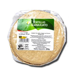 Guanajuato Corn Tortillas 15cm 10Un 250g