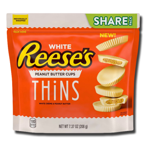 Reese's Peanut Butter Cups Thins White Chocolate 208g Reese's Peanut Butter Cups Thins White Chocolate 208g