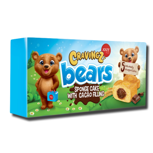 Jouy & Co Cravingz Bears Sponge Cake Chocolate Filling 5 Units 200g Jouy & Co Cravingz Bears Sponge Cake Chocolate Filling 5 Units 200g