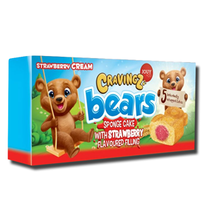 Jouy & Co Cravingz Bears Sponge Cake Strawberry Filling Cake 5 Units 200g