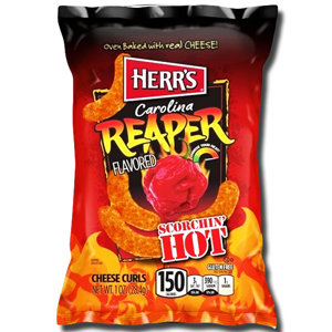Herr's Carolina Reaper Cheese Curls Scorchin' Hot 184g Herr's Carolina Reaper Cheese Curls Scorchin' Hot 184g
