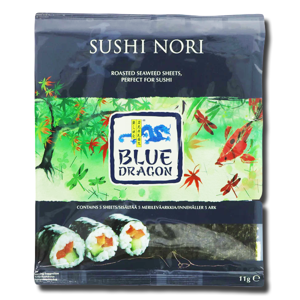 Blue Dragon Sushi Nori Roasted Seaweed Sheets 11g Blue Dragon Sushi Nori Roasted Seaweed Sheets 11g