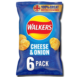 Walkers Cheese & Onion Multipack 6' 25g