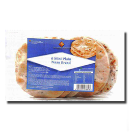 Leicester Bakery Mini Plain Naan Bread 6's 300g