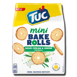 Tuc Bake Rolls Mini Sour Cream & Onion 150g Tuc Bake Rolls Mini Sour Cream & Onion 150g