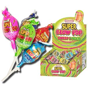 Charms Super Blow Pop - Lollipop Bubble Gum Centre 32g