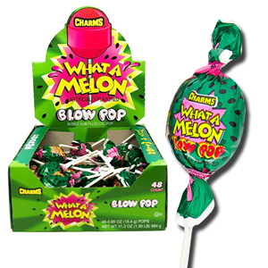 Charms Blow Pop Watermelon - Lollipop Bubble Gum Centre 18.4g