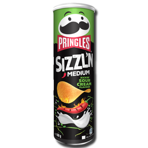 Pringles Sizzl'n Medium Kickin' Sour Cream 180g Pringles Sizzl'n Medium Kickin' Sour Cream 180g
